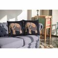 Homeroots 16 in. Orange & Green Elephant Indoor & Outdoor Throw Pillow 412386
